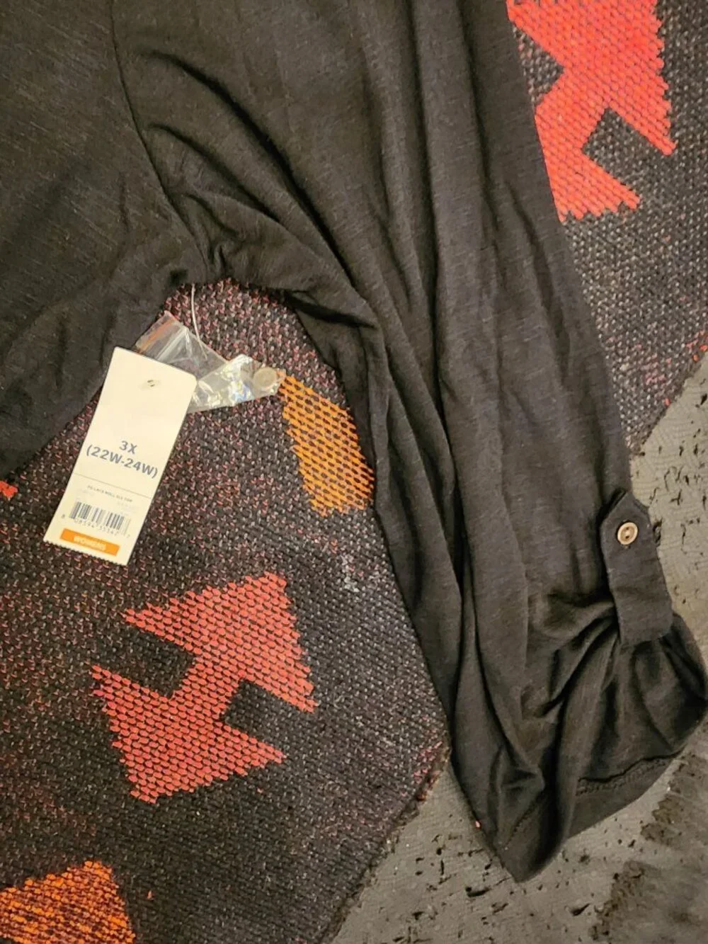 NEW Faded Glory Black Lace-Up Tunic Top and 2 Basic Black Super Soft TEES. 3X - Picture 5 of 16